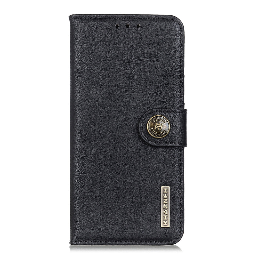 ELECTROPRIME For iPhone 15 KHAZNEH Cowhide Texture Horizontal Flip Leather Phone Case(Black)