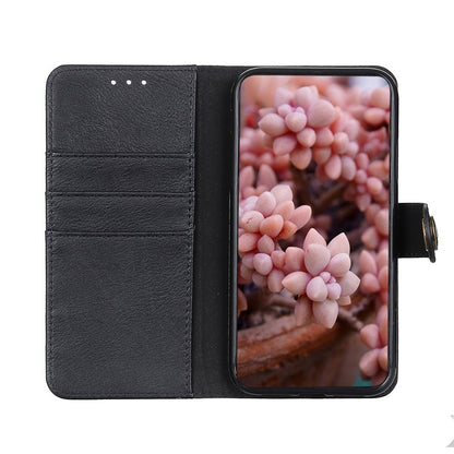 ELECTROPRIME For iPhone 15 KHAZNEH Cowhide Texture Horizontal Flip Leather Phone Case(Black)