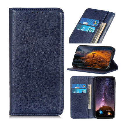 ELECTROPRIME For iPhone 15 Plus Magnetic Crazy Horse Texture Horizontal Flip Leather Phone Case(Blue)