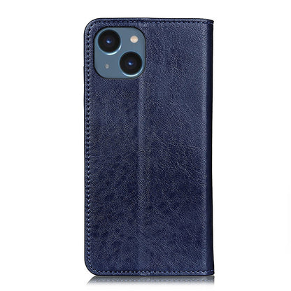 ELECTROPRIME For iPhone 15 Magnetic Crazy Horse Texture Horizontal Flip Leather Phone Case(Blue)