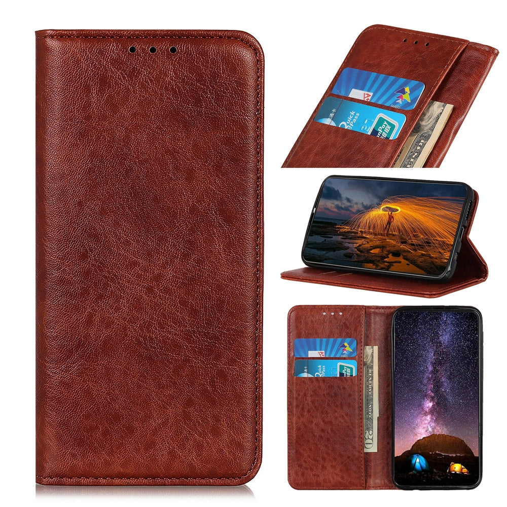 ELECTROPRIME For iPhone 15 Magnetic Crazy Horse Texture Horizontal Flip Leather Phone Case(Brown)