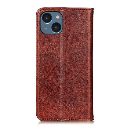 ELECTROPRIME For iPhone 15 Magnetic Crazy Horse Texture Horizontal Flip Leather Phone Case(Brown)