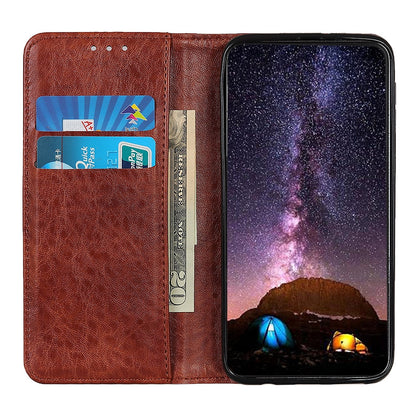 ELECTROPRIME For iPhone 15 Magnetic Crazy Horse Texture Horizontal Flip Leather Phone Case(Brown)