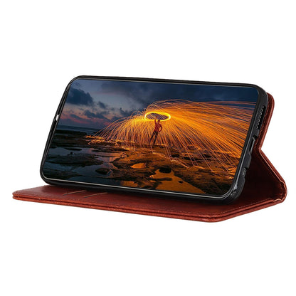 ELECTROPRIME For iPhone 15 Magnetic Crazy Horse Texture Horizontal Flip Leather Phone Case(Brown)