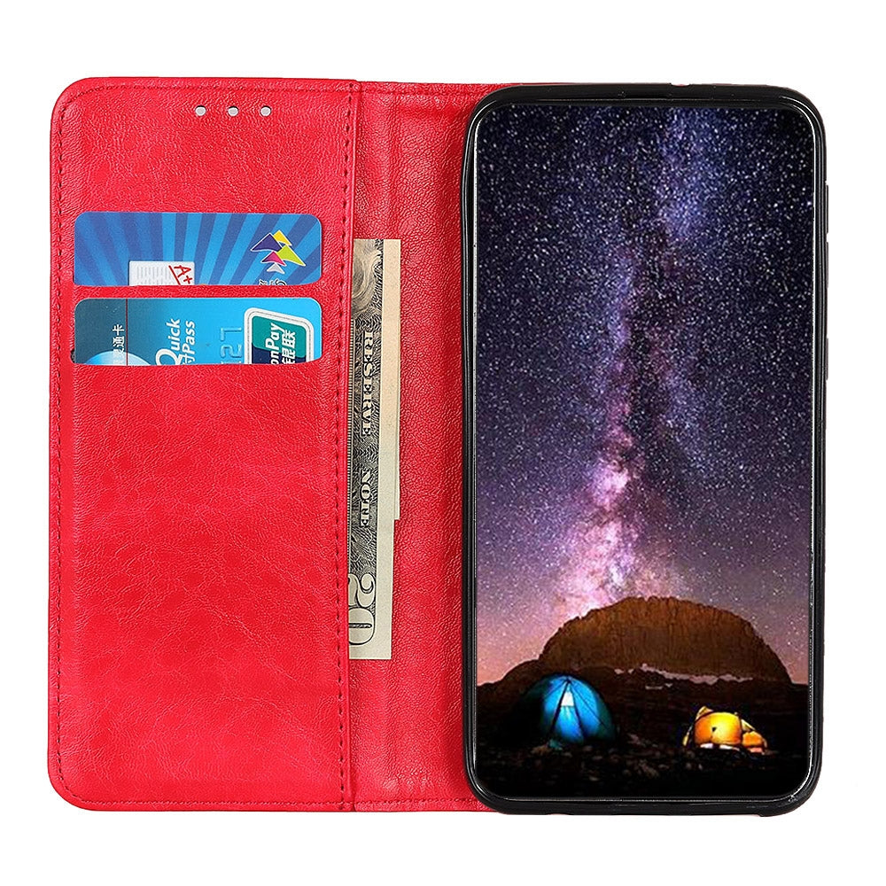 ELECTROPRIME For iPhone 15 Magnetic Crazy Horse Texture Horizontal Flip Leather Phone Case(Red)