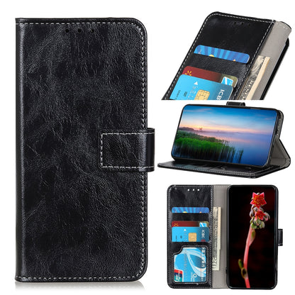 ELECTROPRIME For iPhone 15 Plus Retro Crazy Horse Texture Horizontal Flip Leather Phone Case(Black)