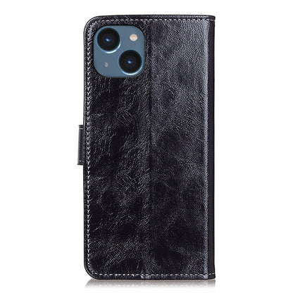 ELECTROPRIME For iPhone 15 Plus Retro Crazy Horse Texture Horizontal Flip Leather Phone Case(Black)