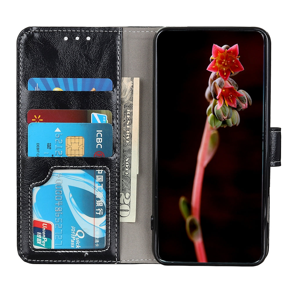 ELECTROPRIME For iPhone 15 Plus Retro Crazy Horse Texture Horizontal Flip Leather Phone Case(Black)
