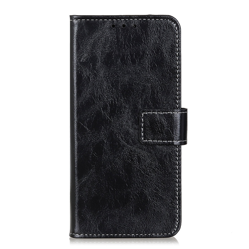 ELECTROPRIME For iPhone 15 Retro Crazy Horse Texture Horizontal Flip Leather Phone Case(Black)