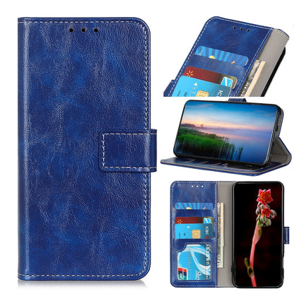 ELECTROPRIME For iPhone 15 Retro Crazy Horse Texture Horizontal Flip Leather Phone Case(Blue)