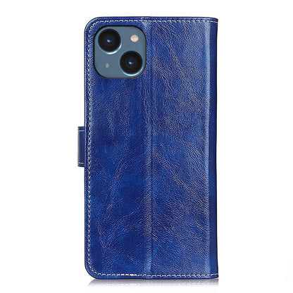 ELECTROPRIME For iPhone 15 Retro Crazy Horse Texture Horizontal Flip Leather Phone Case(Blue)