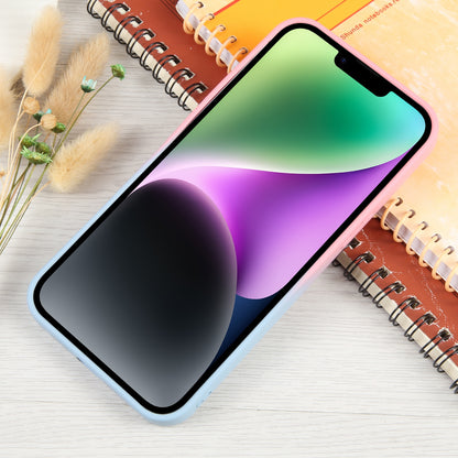 ELECTROPRIME For iPhone 15 Gradient Silicone Shockproof Magsafe Phone Case with Lens Film(Pink Blue)