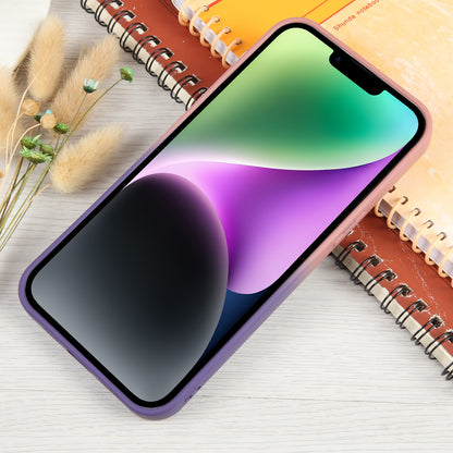 ELECTROPRIME For iPhone 15 Gradient Silicone Shockproof Magsafe Phone Case with Lens Film(Pink Purple)