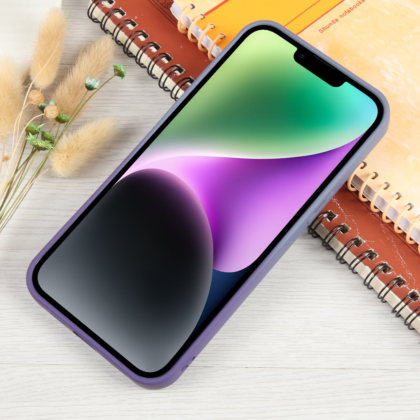 ELECTROPRIME For iPhone 15 Gradient Silicone Shockproof Magsafe Phone Case with Lens Film(Grey Purple)