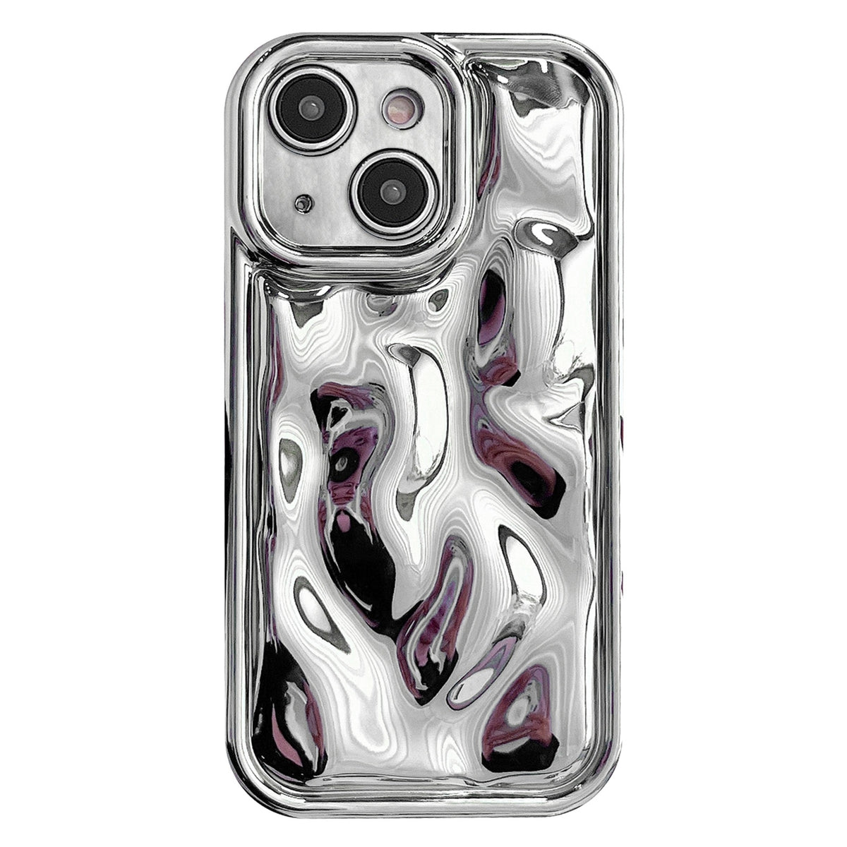 ELECTROPRIME For iPhone 15 Plus Electroplating Meteorite Texture TPU Phone Case(Silver)