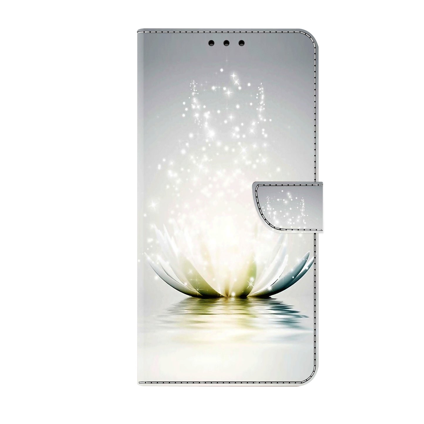 ELECTROPRIME For iPhone 15 Crystal 3D Shockproof Protective Leather Phone Case(Light Lotus)