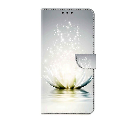ELECTROPRIME For iPhone 15 Crystal 3D Shockproof Protective Leather Phone Case(Light Lotus)