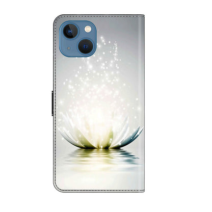 ELECTROPRIME For iPhone 15 Crystal 3D Shockproof Protective Leather Phone Case(Light Lotus)