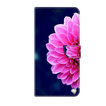 ELECTROPRIME For iPhone 15 Crystal 3D Shockproof Protective Leather Phone Case(Pink Petals)
