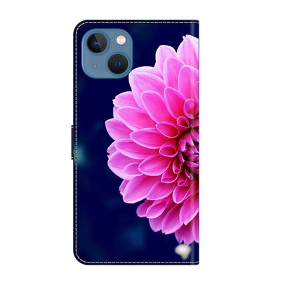 ELECTROPRIME For iPhone 15 Crystal 3D Shockproof Protective Leather Phone Case(Pink Petals)