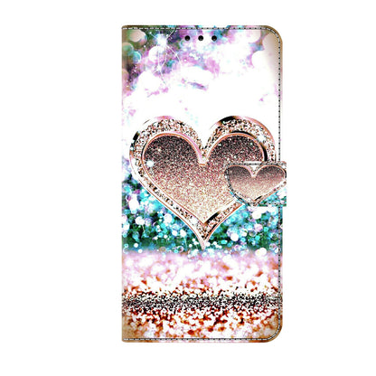 ELECTROPRIME For iPhone 15 Crystal 3D Shockproof Protective Leather Phone Case(Pink Diamond Heart)