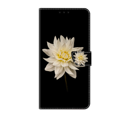 ELECTROPRIME For iPhone 15 Crystal 3D Shockproof Protective Leather Phone Case(White Flower)