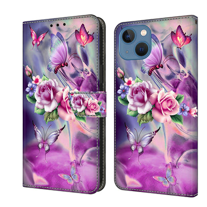 ELECTROPRIME For iPhone 15 Crystal 3D Shockproof Protective Leather Phone Case(Butterfly)