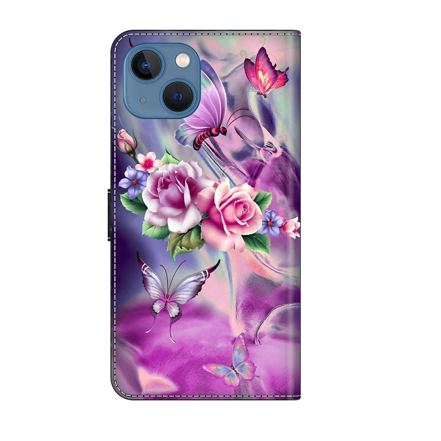 ELECTROPRIME For iPhone 15 Crystal 3D Shockproof Protective Leather Phone Case(Butterfly)