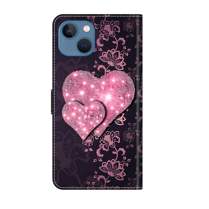 ELECTROPRIME For iPhone 15 Crystal 3D Shockproof Protective Leather Phone Case(Lace Love)