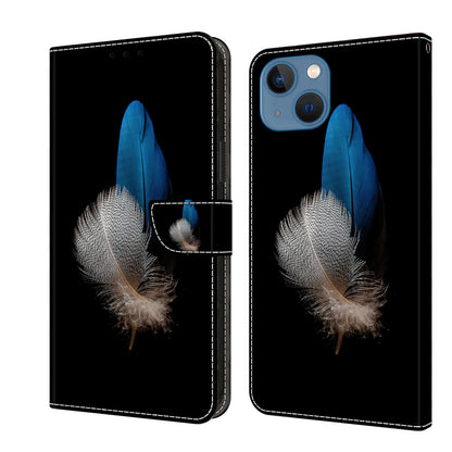 ELECTROPRIME For iPhone 15 Crystal 3D Shockproof Protective Leather Phone Case(Two Branches)