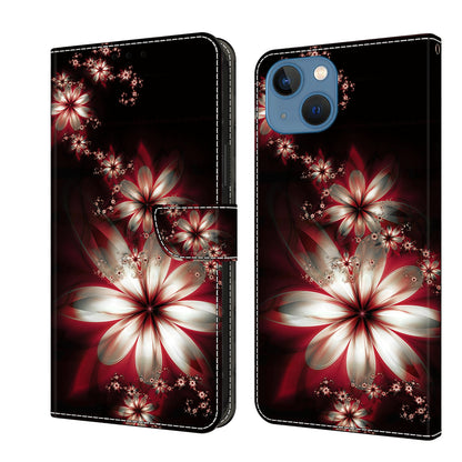 ELECTROPRIME For iPhone 15 Crystal 3D Shockproof Protective Leather Phone Case(Fantastic Flower)