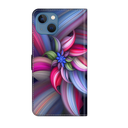 ELECTROPRIME For iPhone 15 Crystal 3D Shockproof Protective Leather Phone Case(Colorful Flower)