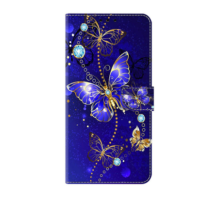 ELECTROPRIME For iPhone 15 Crystal 3D Shockproof Protective Leather Phone Case(Diamond Butterfly)