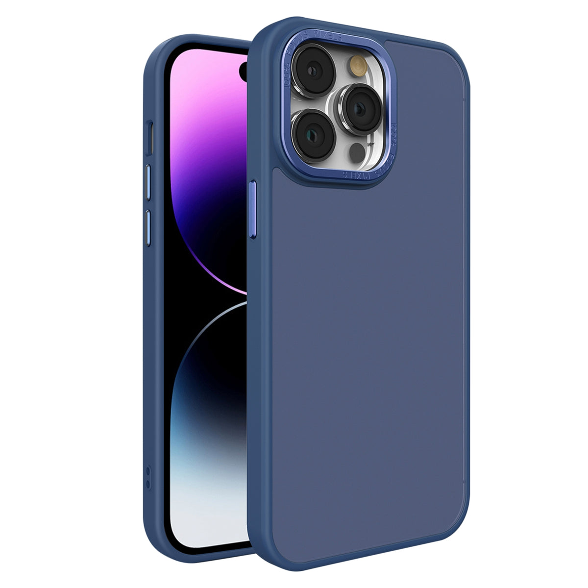 ELECTROPRIME For iPhone 15 Plus All-inclusive TPU Edge Acrylic Back Phone Case(Navy Blue)