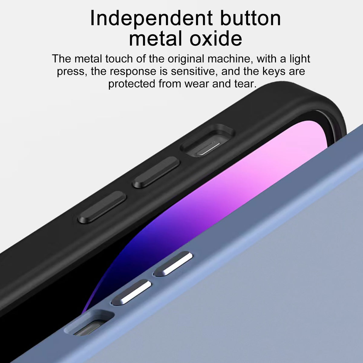 ELECTROPRIME For iPhone 15 Plus All-inclusive TPU Edge Acrylic Back Phone Case(Navy Blue)
