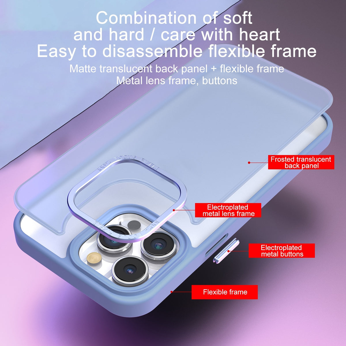 ELECTROPRIME For iPhone 15 Plus All-inclusive TPU Edge Acrylic Back Phone Case(Navy Blue)