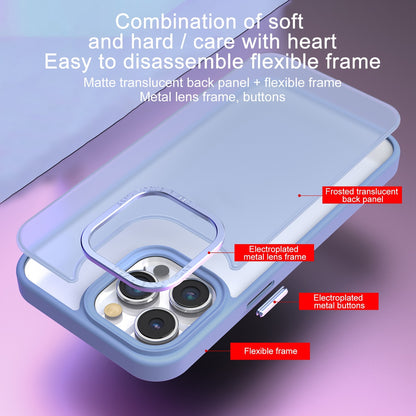 ELECTROPRIME For iPhone 15 Plus All-inclusive TPU Edge Acrylic Back Phone Case(Navy Blue)