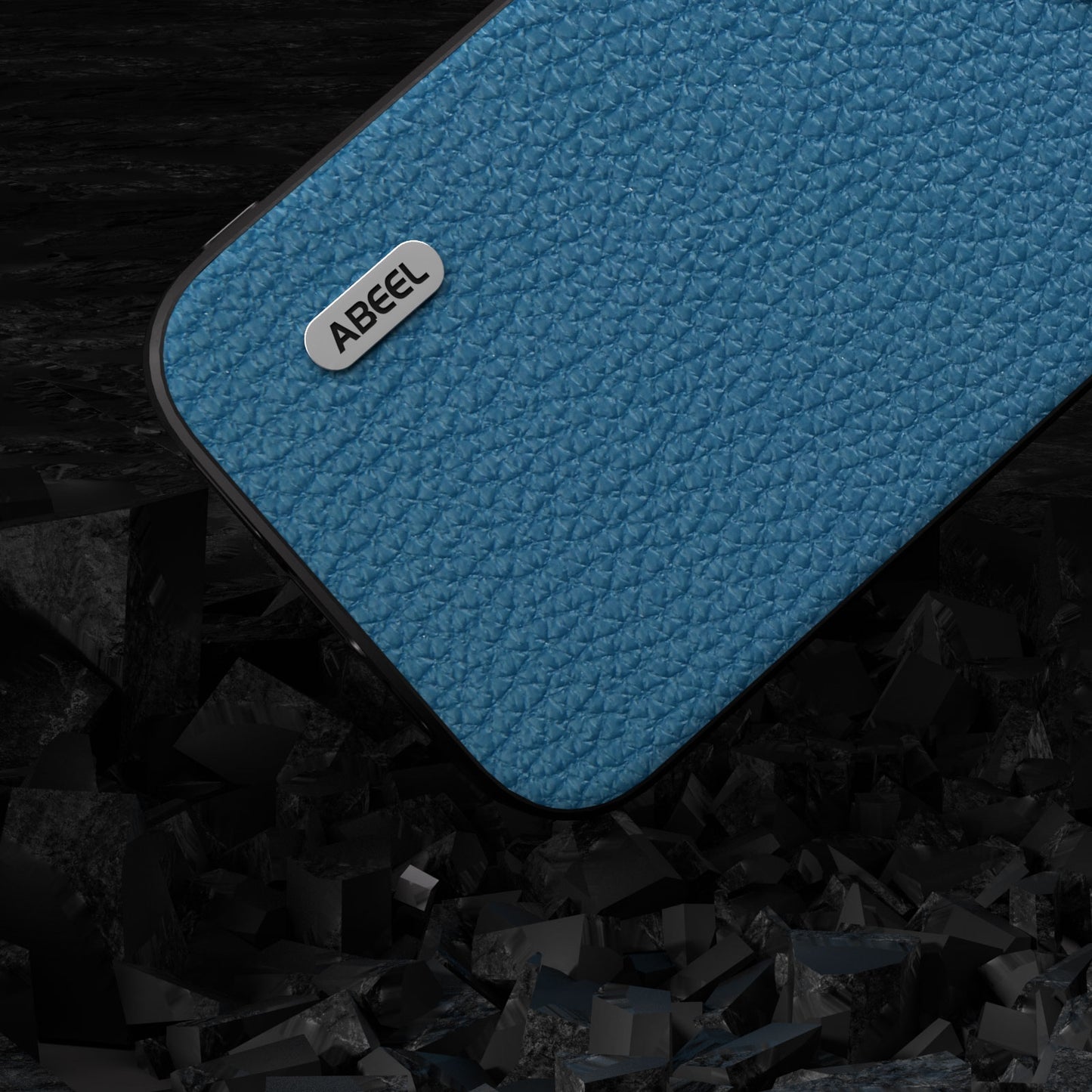 ELECTROPRIME For iPhone 15 ABEEL Genuine Leather Litchi Texture Phone Case(Blue)