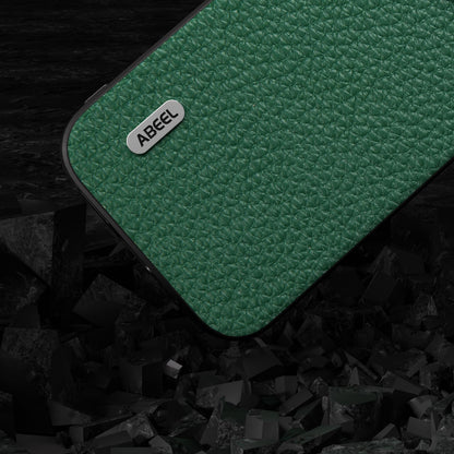 ELECTROPRIME For iPhone 15 ABEEL Genuine Leather Litchi Texture Phone Case(Green)