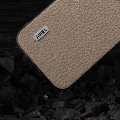 ELECTROPRIME For iPhone 15 ABEEL Genuine Leather Litchi Texture Phone Case(Grey)