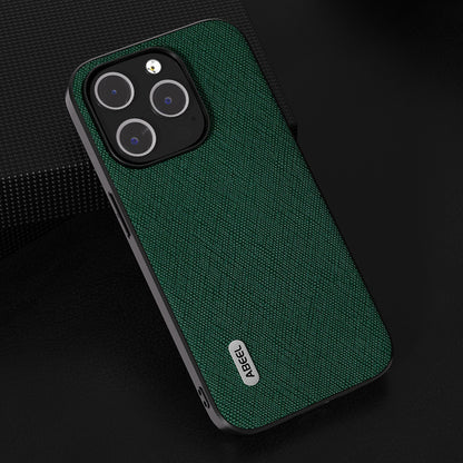 ELECTROPRIME For iPhone 15 ABEEL Cross Texture Genuine Leather Phone Case(Green)