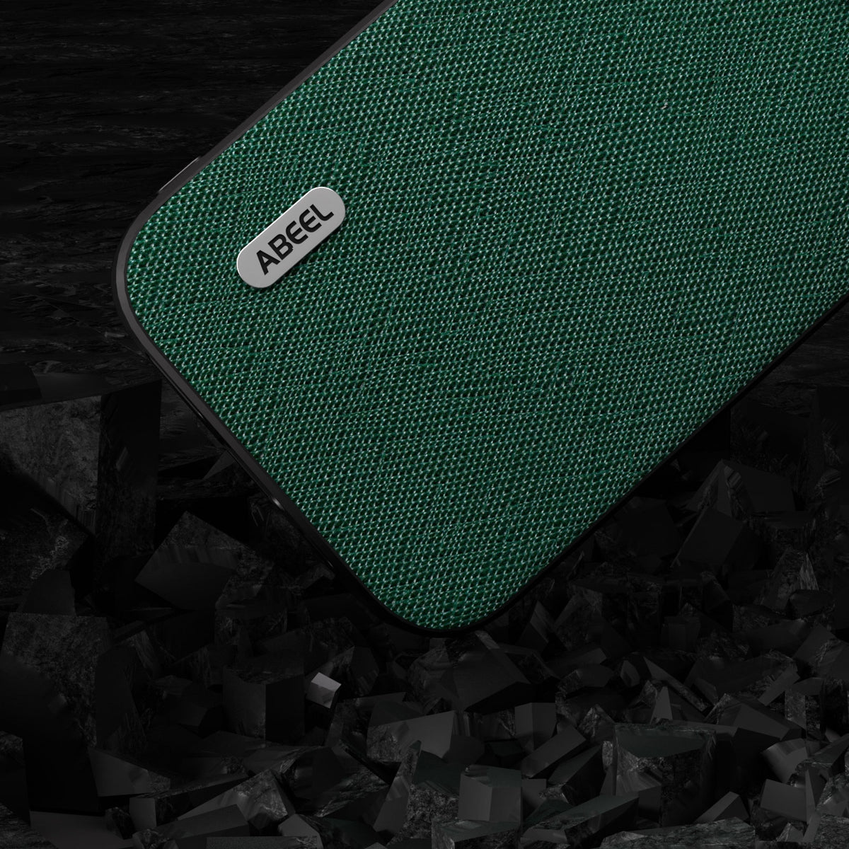 ELECTROPRIME For iPhone 15 ABEEL Cross Texture Genuine Leather Phone Case(Green)