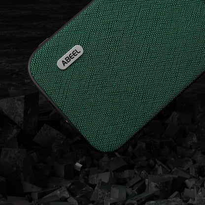 ELECTROPRIME For iPhone 15 ABEEL Cross Texture Genuine Leather Phone Case(Green)