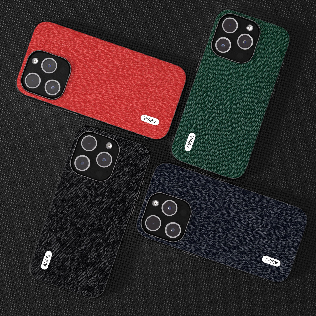 ELECTROPRIME For iPhone 15 ABEEL Cross Texture Genuine Leather Phone Case(Red)