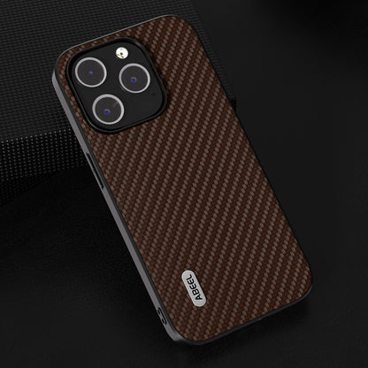 ELECTROPRIME For iPhone 15 ABEEL Carbon Fiber Texture Protective Phone Case(Dark Brown)