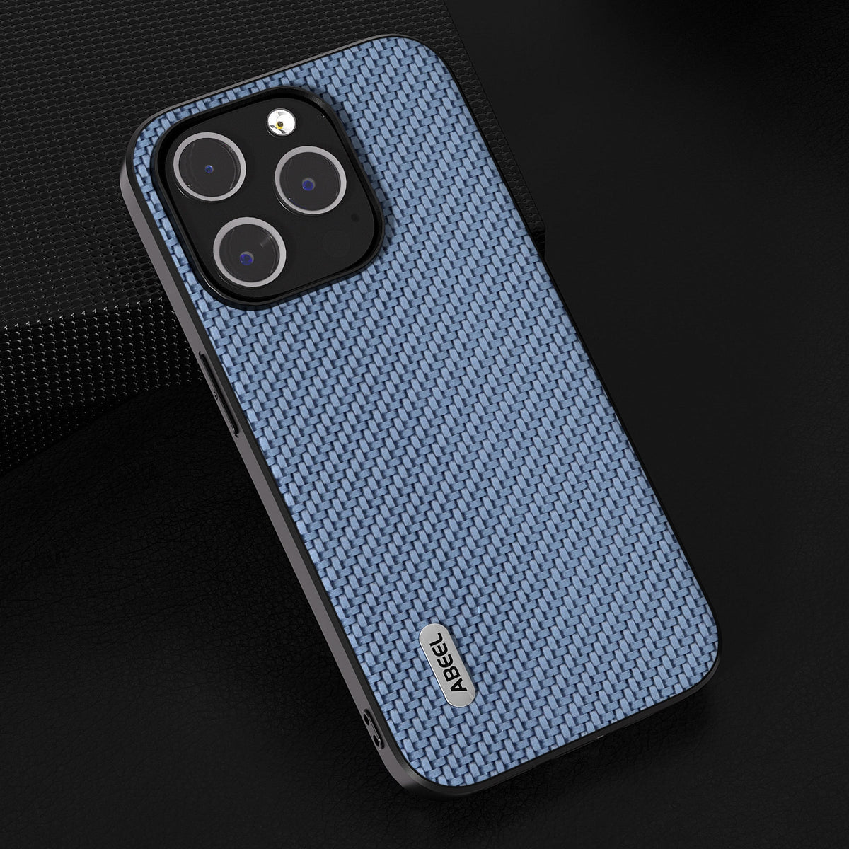 ELECTROPRIME For iPhone 15 ABEEL Carbon Fiber Texture Protective Phone Case(Light Blue)