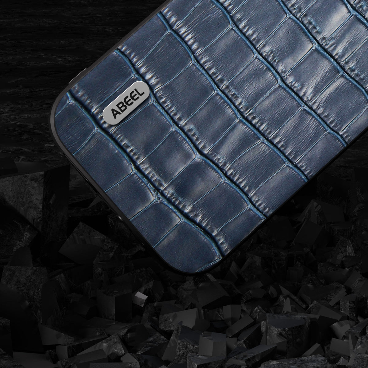 ELECTROPRIME For iPhone 15 ABEEL Crocodile Texture Genuine Leather Phone Case(Blue)