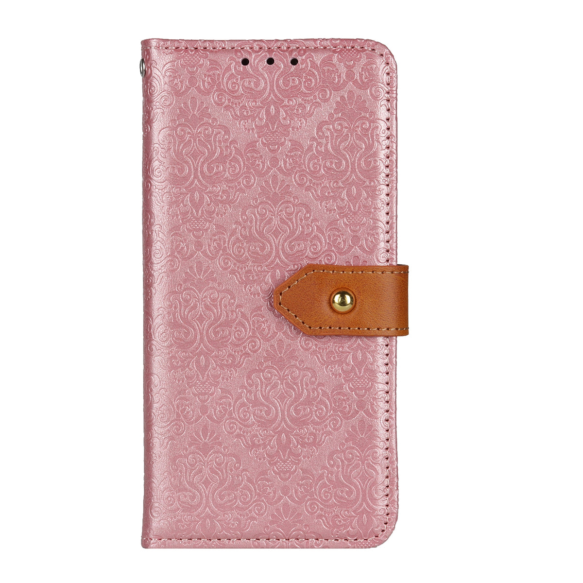 ELECTROPRIME For iPhone 15 European Floral Embossed Leather Phone Case(Pink)