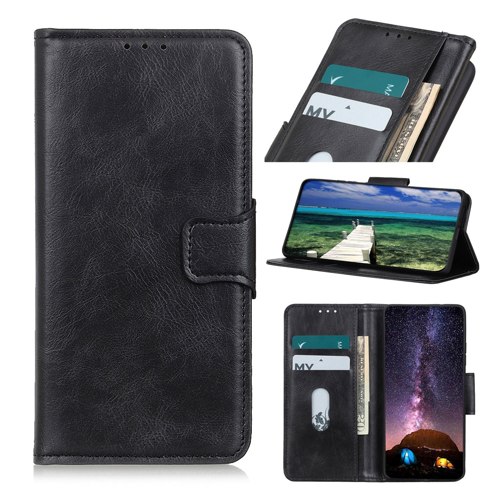 ELECTROPRIME For iPhone 15 Mirren Crazy Horse Texture Horizontal Flip Leather Phone Case(Black)