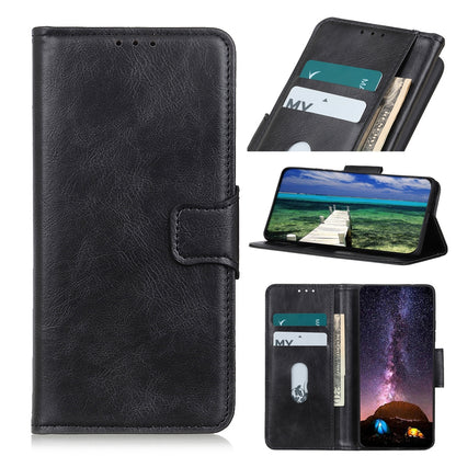 ELECTROPRIME For iPhone 15 Mirren Crazy Horse Texture Horizontal Flip Leather Phone Case(Black)
